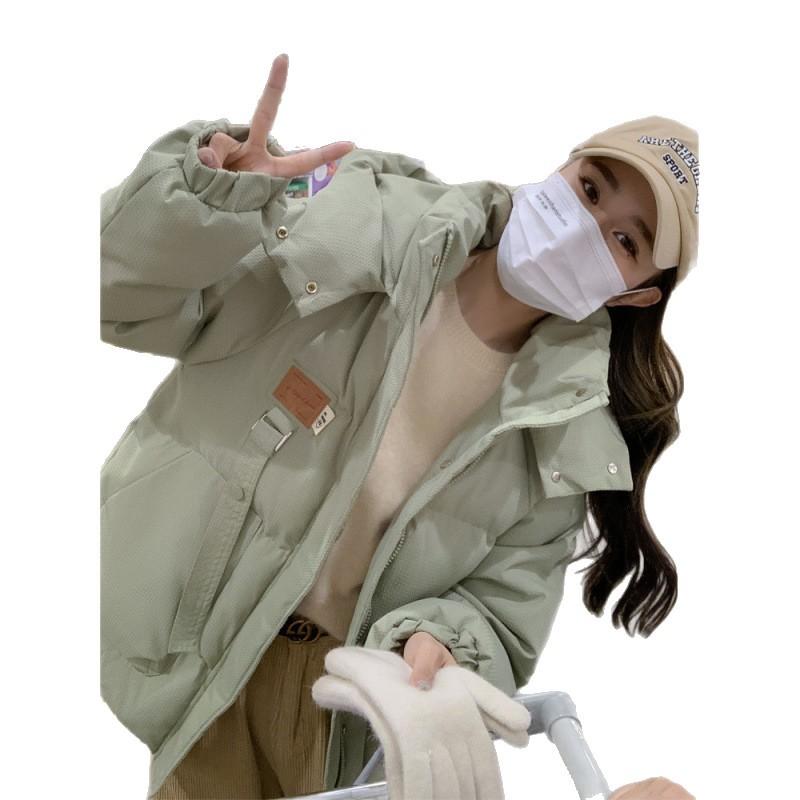 New down cotton clothes cotton clothes women's short hooded tooling loose thickened bread clothes jacket women's