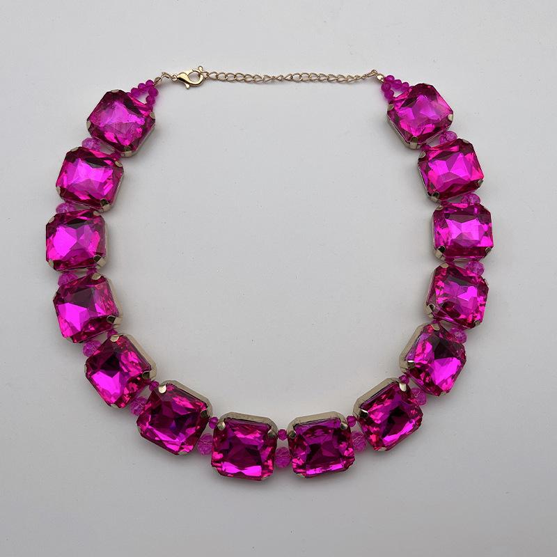 Европейско-американское квадратное хрустальное ожерелье 23 мм - Легкая роскошь и мода