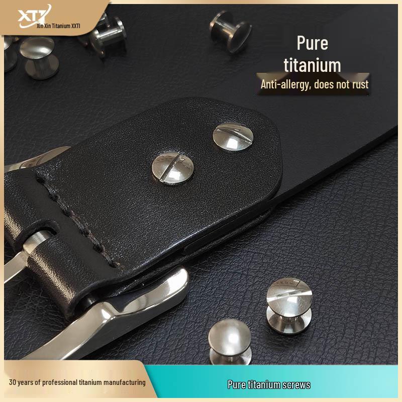 Pure Titanium Small Screws & 9x6mm Pin Belt Buckles - Rust-Resistant Accessory