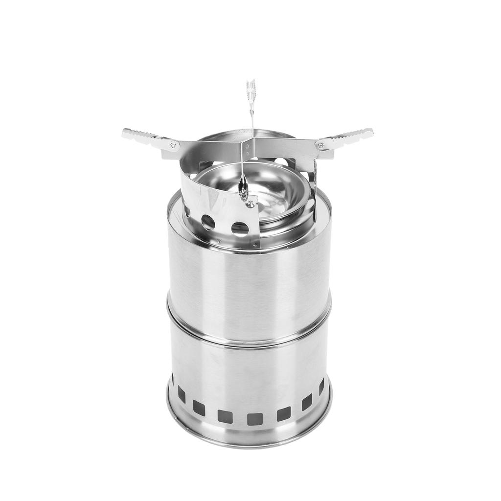 Stainless Steel Medium Camping Stove Foldable Firewood Stove for Outdoor Cooking Hiking Picnic BBQ with Compact