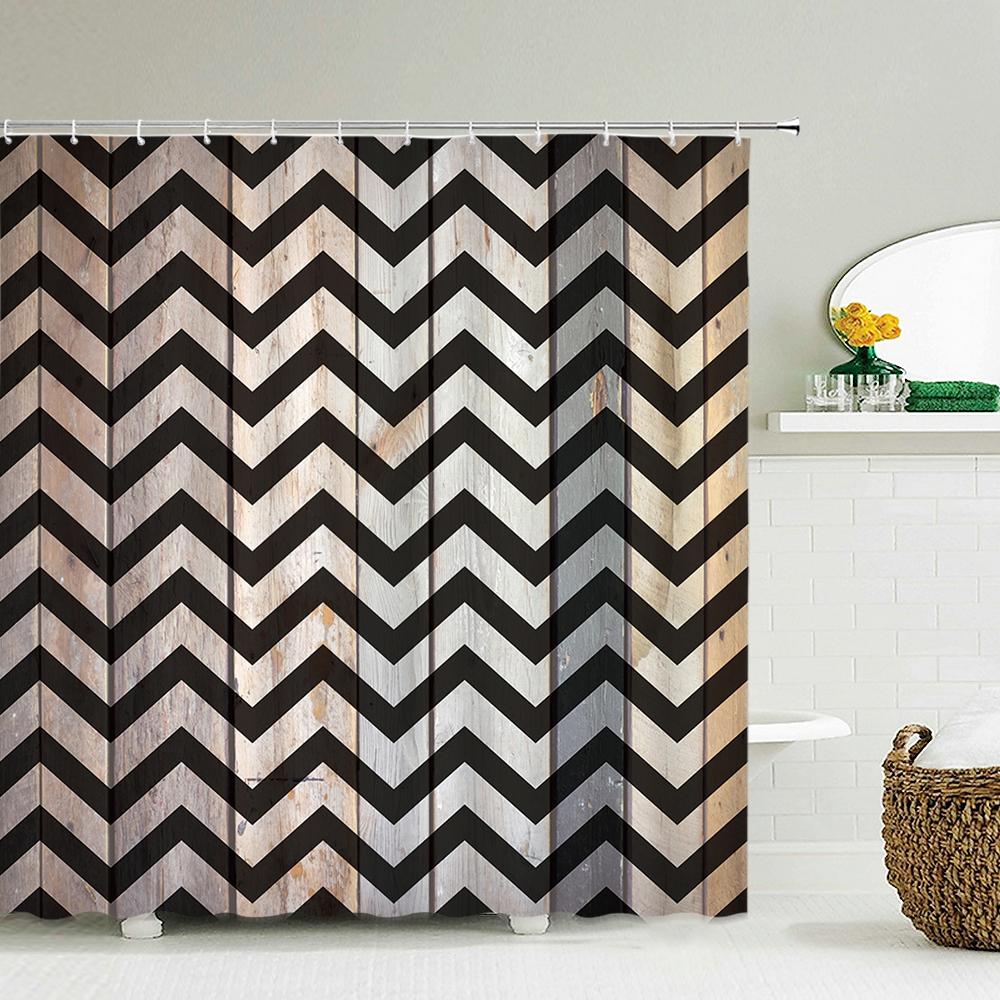 Cortina de Banho com Padrão Geométrico Impermeável Cortinas de Chuveiro Simplicidade Moderna Impressão 3D Cortina de Banheiro Tela de Banho Decoração para Casa