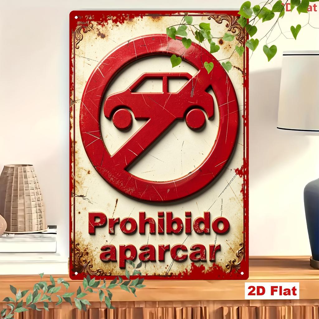 No Parking Vintage Metal Sign Xcm Iron Retro Industrial for Garage