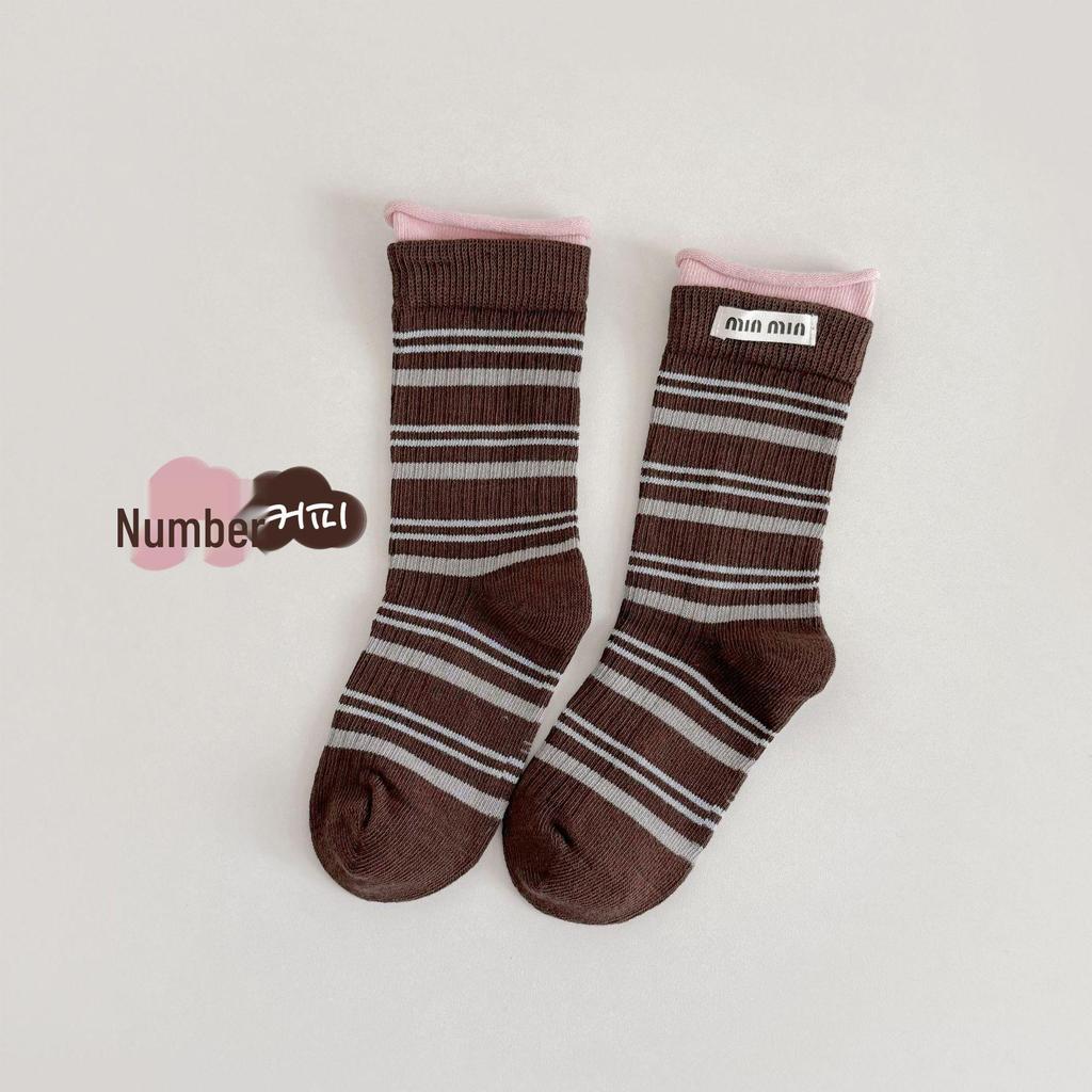 Kinder Frühling & Herbst Miu Serie Baumwollsocken - Winterstil gerollter Rand Mid-Tube für Jungen & Mädchen