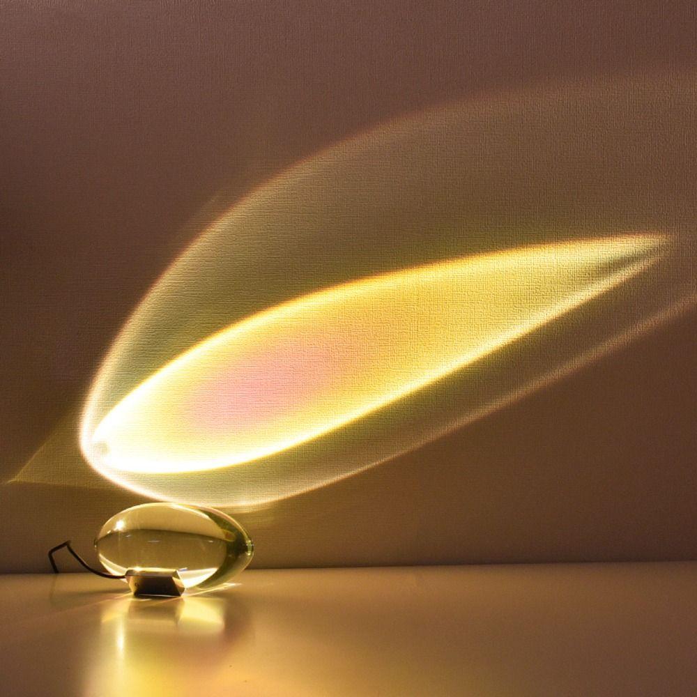 High-End Design Crystal Desk Lamp Rainbow Atmosphere Creative Luminous Night Lamp Egg-shaped Design Italian Designer Table Lamp