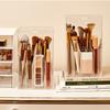 Front Flap Lid Makeup Brush Holder Clear Cosmetic Brush Storage Box Acrylic Makeup Brush Holder Slant Desk Makeup Tool Container