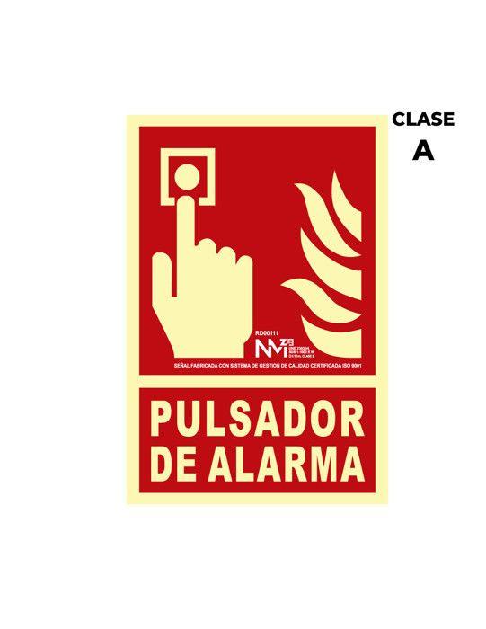 Panneau D'extinction ''PULSADOR De Alarma'' Classe A (PVC 1mm) 21x30cm