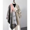 Oversized Shawl Wrap Leaf Print for Women Warm and Soft Multicolor Wrap