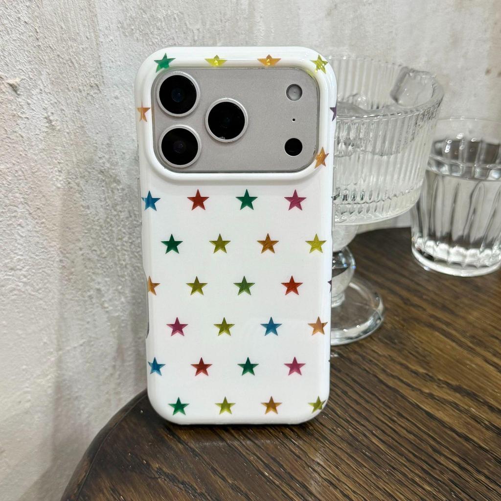 Colorful Star iPhone 16 Pro Max Anti-Drop Case (Compatible with Apple 15/17)