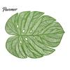 Flexible PVC Dining Mats Monstera Leaf Placemat, Hollow Table Mat, Waterproof Oil Proof Heat Washable Placemats Resistant for Wedding Banquet
