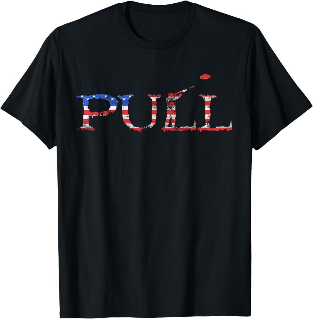 Skeet Trap Clay Patriotic Pull Shooter USA American Flag T-Shirt
