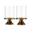 No-Assembly Candle Holders with Clear Glass Shade for Waxes, Tea Light, or LED Candle Displays and Decorative Arrangements