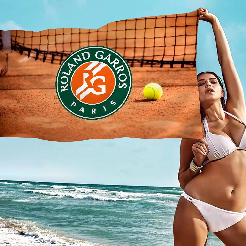 Roland Garros Logos Mode Mikrofaserdecke Schnell trocknende Strandtücher Übergröße Druck Super saugfähige Pooltuchdecke