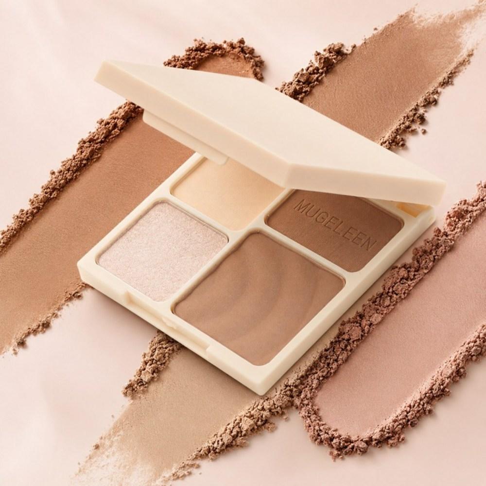 Skyciky Cool Warm Contour Shadow Shading Highlighter 4-Color Palette Natural Shading Makeup 2 pcs 01 Cool Tone Shadow Palette