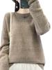 Women's Loose Wool Crochet Sweater - Round Neck Knitwear, Hollow Design, Autumn/Winter Versatile Style