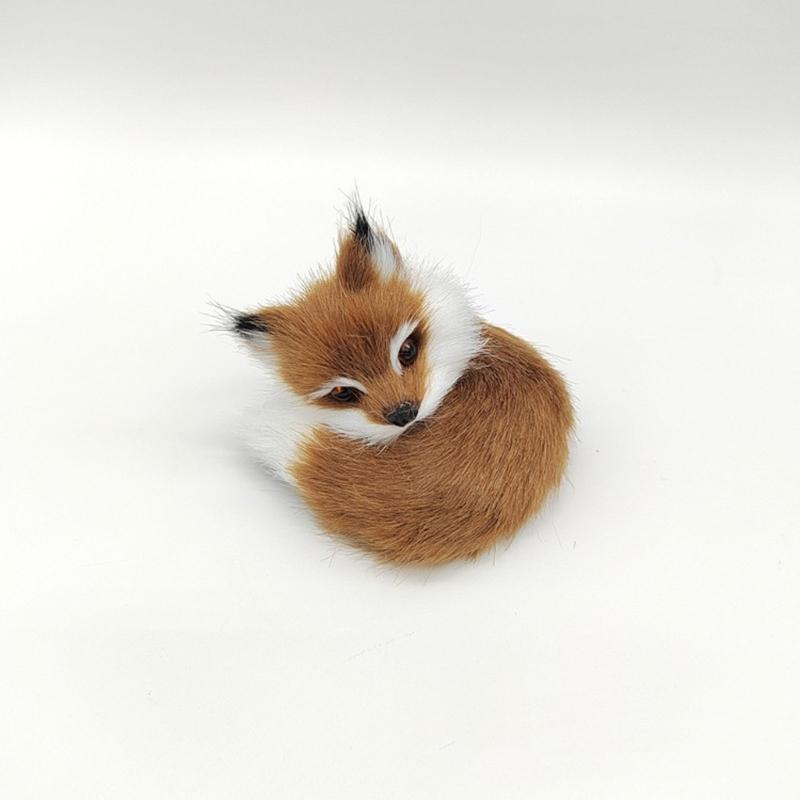 Faux Furs Foxes Ornament Lightweight Safe For Kids Room Office Party Decoration Animal Figurine Pendant