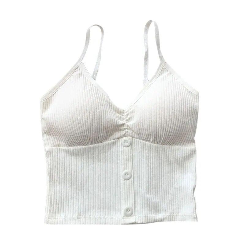 

Жіночий бавовняний камзол із V-подібним вирізом, знімна накладка на грудях, нижня білизна, камзол One Size білий