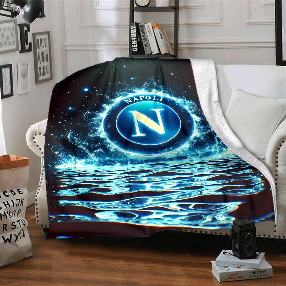 1pc Blanket - NAPOLI LOGO Print Design,Lightweight Blanket for Sofa,Bed- Soft &Warm,Gift for All Seasons