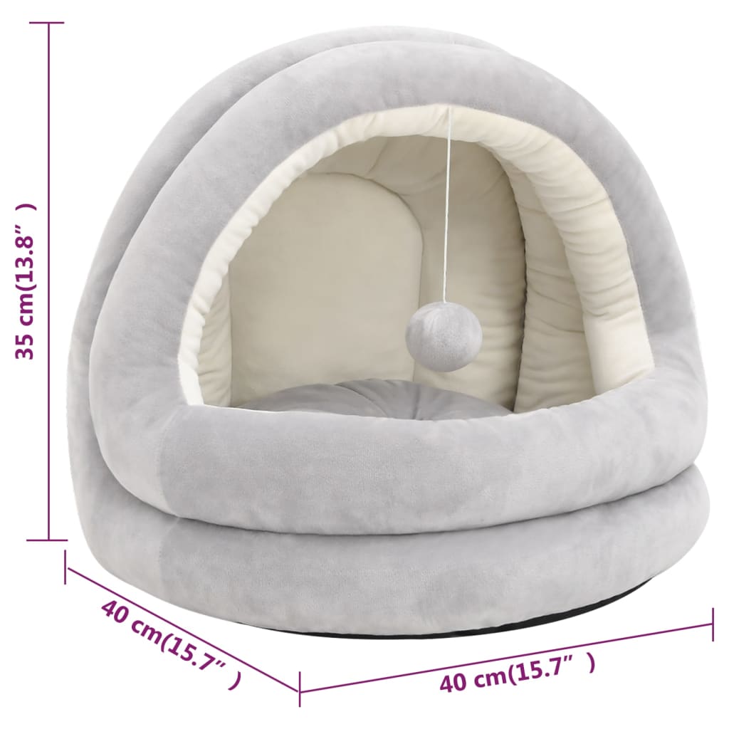 Cucce per Gatti 40x40x35 cm Grigio e Crema