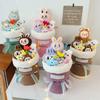 1 Bunch with Light Strings Creative Valentine's Day Gift Cartoon Child Birthday Cute Doll Bouquets Girlfriend Greeting Card