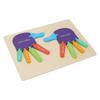 Jigsaw Puzzle Toy Palm Shape Color Cognition Educational  Wooden Puzzle Toys for Toddlers
