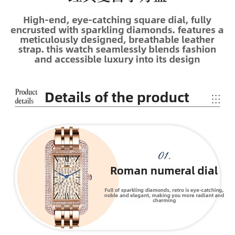 OPK Brand Watch with Diamonds, Elegant and Chic Quartz Watch, Women's Watch, Women's Watch