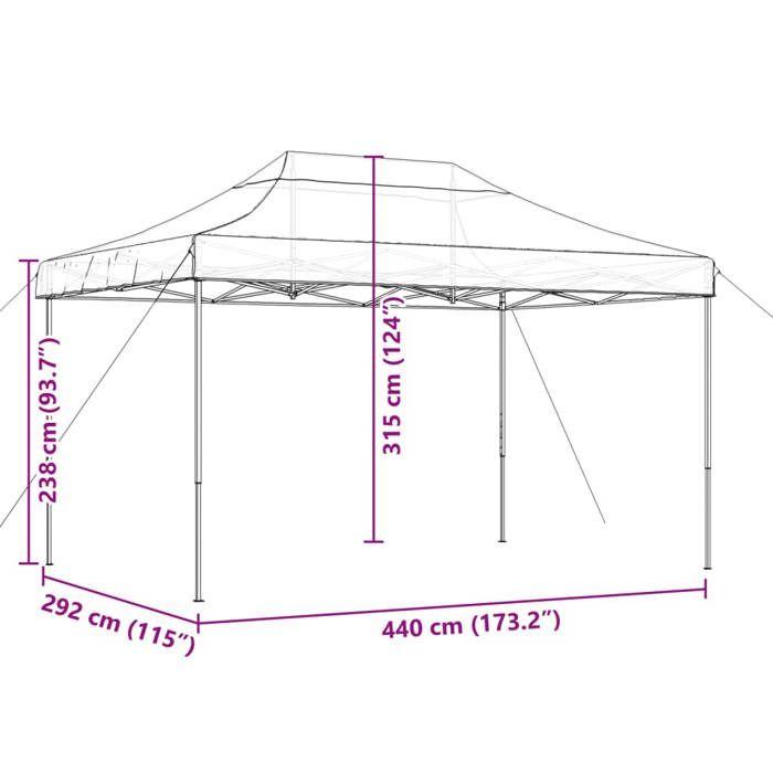 VidaXL Pop-up Folding Reception Tent Terracotta 440x292x315 Cm, Tent, Awning Tent, Gazebo Awning, Tent 4004965
