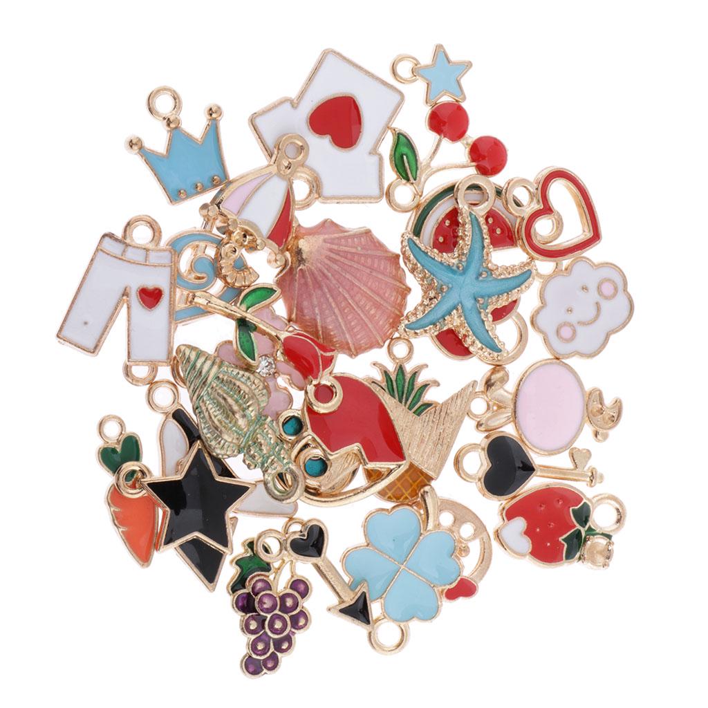 

30 стилей эмаль кулон сплав сердце Корона DIY ожерелье браслет ювелирные изделия