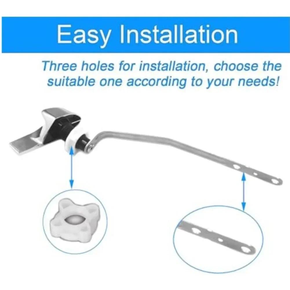 Stainless Steel Left Side Mount Toilet Flush Handle Worldwide Polished Chrome Trip Lever Replacement Kit For Toilet Tank