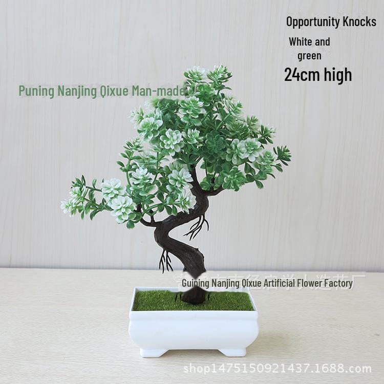 "Artificial Bonsai Potted Plants - Small, Plastic, Decorative Flowers for Desktop & Living Room"