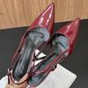 Fashion 2025 New Footwear Wine Red Women Pumps Heels Shoes Female Buckle Strap Fashion Pointed Toe Ladies Medium Heels Shoes Big Size