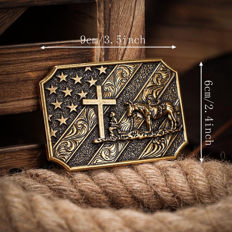 Western Belt Buckle Initial Vintage-Cowboy Rodeo Silver Large Belt Buckle For Men Women