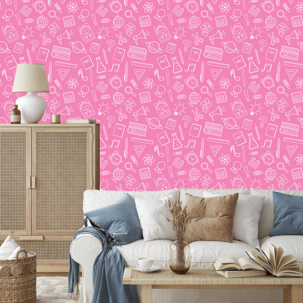 Wallpaper School Supplies Powder Pink, Powder Pink Center 50x1000
