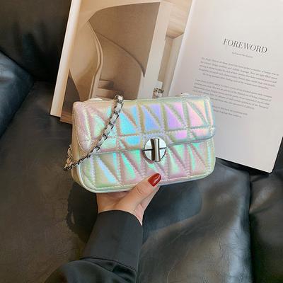 Fashionable and Versatile Shoulder Chain Crossbody Bag, New Trendy PU Colorful Small Square Bag, Shopping Fashionable Women's Bag