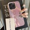 Fashion Luxury Pink Marble Silicone Phone Case For iPhone 13 14 15 16 11 12 17 Pro Max Shockproof Lichee Pattern TPU Soft Cover