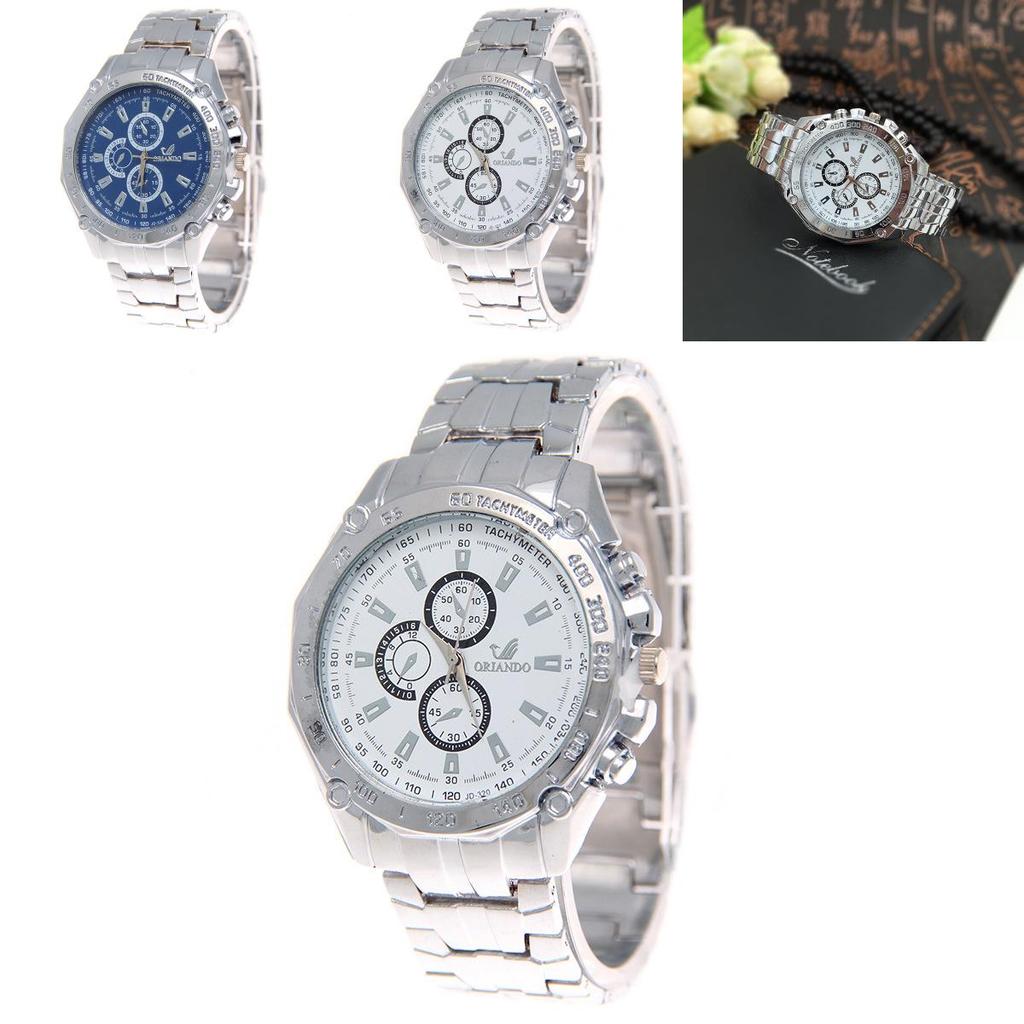 Stylish Men Steel Band Watch Business Alloy Timepiece Casual Wear Accessory