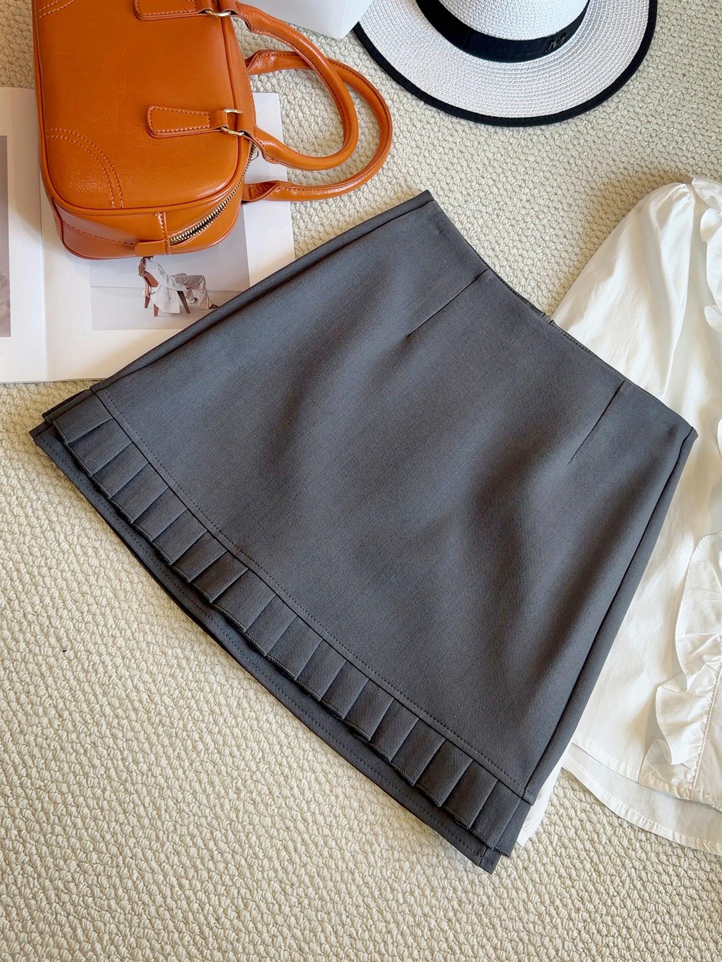 Gray Wood High-Waist A-Line Skirt - Women s Spring/Summer 2026 M серый