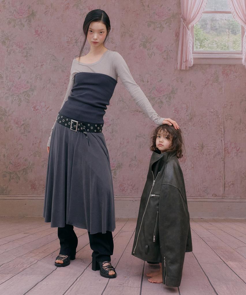 Tinsi Flow Fold Dress (Charcoal)
