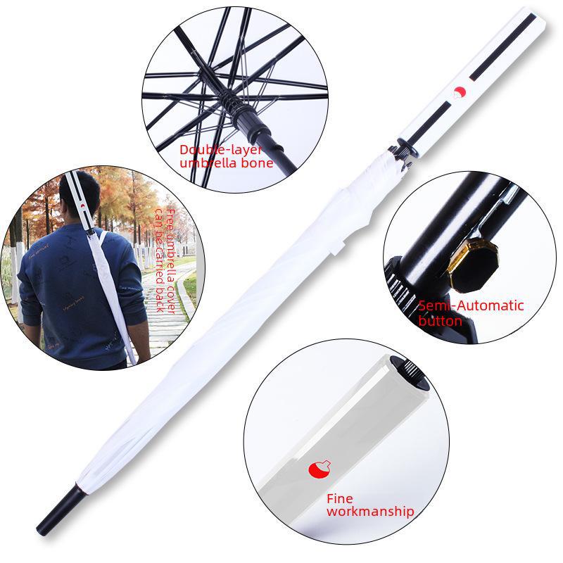 Anime Samurai Schwert Schirm - Kreativer Sonnenschirm mit langem Griff