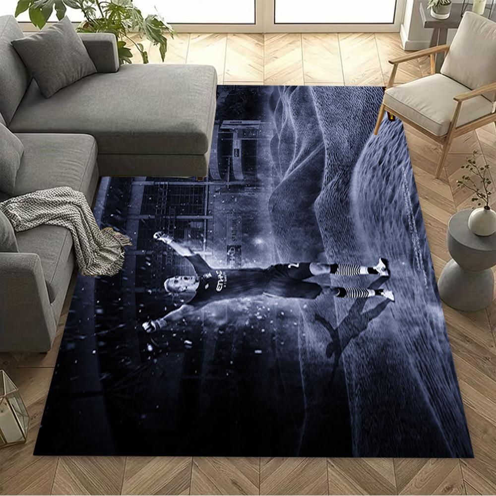 Football Player Blue Lights Carpet Perfect for Bedrooms Entryway Dining Room Hallway Antislip Carpet Decorate Offices Wedding Party Gift