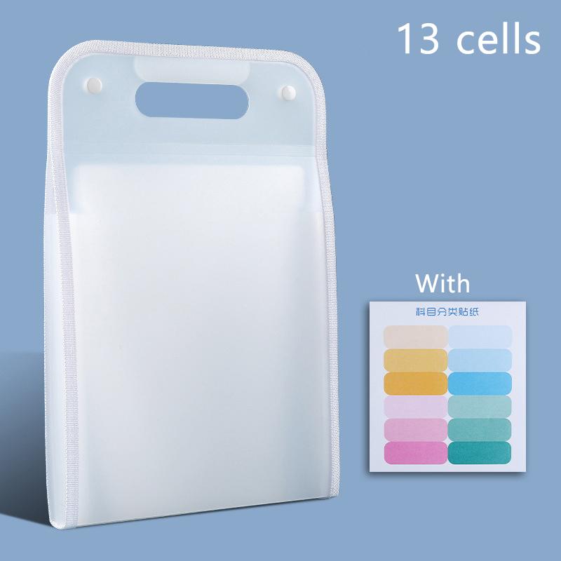 A4 Macaron Vertical Binding File Bag Student Test Paper Storage Bag 13 Cell Portable Organ Bag, Office School Supplies