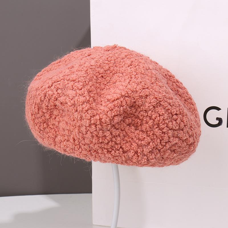 Letter embroidery beret children's fashion face small versatile autumn and winter warm painter hat newsboy hat