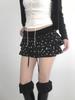 Star Print Ruffle Skirt: Elastic Waist, Layered, Sweet & Spicy Style, Spring/Autumn.