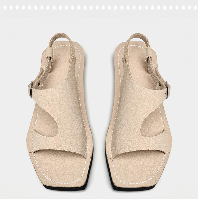 Men's 2025 Cross-Strap Thong Sandals - Large Size, Flat Bottom Flip-Flops