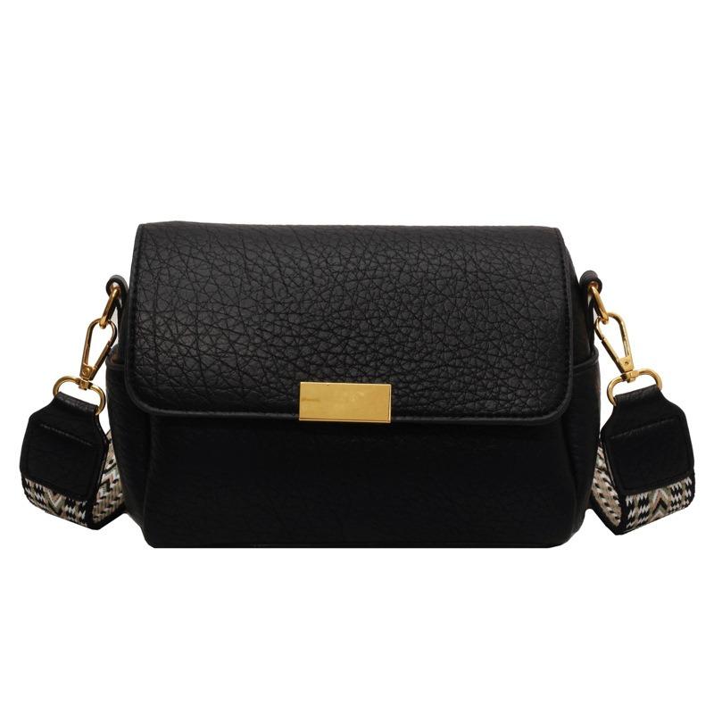Popular small bag women's new simple and versatile broadband shoulder messenger bag texture small square bag