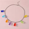 Elegant Cute Gummy Bear Charm Choker Necklace for Women Colorful Resin Teddy Pendants Jewelry for Daily and Vacation Wear All Seasons Accessory
