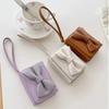 Fashion Wallets Girls Cute Bow Small Wallet Aesthetic Card Holder Classic Three Fold Purse For Women Student Simple Coin Pouch