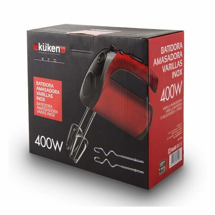Fouet À Pâtisserie - Kuken - 34008 - Acier Inoxydable - Rouge - 400 W