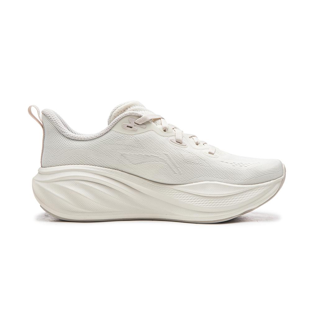 Li Ning Leisurely 2 Cushioning Slip Resistant Abrasion Resistant Breathable Low Top Running Shoes Women's White Gray ARSW040-5