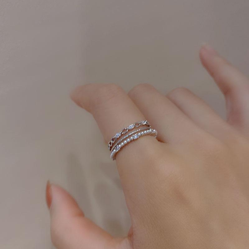 Gold Electroplated Zircon Bow Open Ring - Korean Design Luxury Jewelry