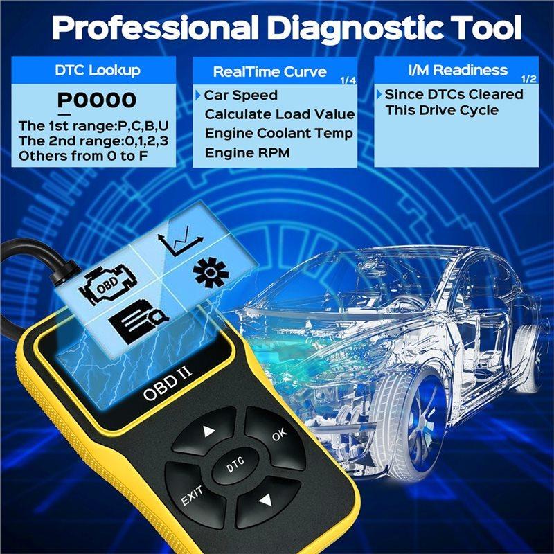 Ferramenta de Diagnóstico Scanner Automotivo OBD2 Leitor de Código de Motor Aprimorado Com Funcionalidade de Reset Para Diagnósticos Eficientes de Carro